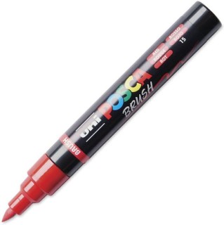 Uni-Ball Posca Brush Ζωγραφικής Μαρκαδόρος Red