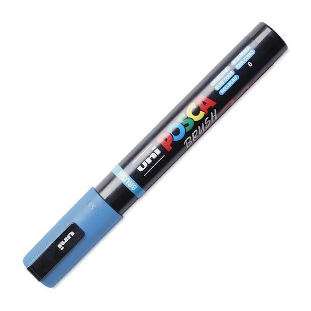 Uni-Ball Posca Brush Ζωγραφικής Μαρκαδόρος Light Blue