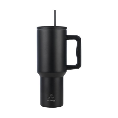 ESTIA ΘΕΡΜΟΣ STRAW TUMBLER XL SAVE THE AEGEAN 1200ml MIDNIGHT BLACK