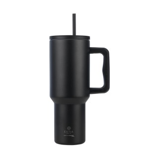 ESTIA ΘΕΡΜΟΣ STRAW TUMBLER XL SAVE THE AEGEAN 1200ml MIDNIGHT BLACK