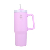 ESTIA ΘΕΡΜΟΣ STRAW TUMBLER XL SAVE THE AEGEAN 900ml LAVENDER PURPLE