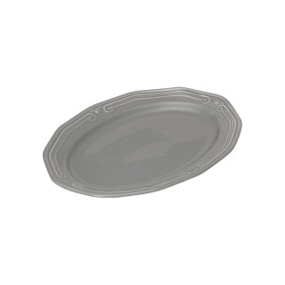 ESTIA ΠΙΑΤΕΛΑ ΟΒΑΛ ATHÉNÉE ΠΟΡΣΕΛΑΝΙΝΗ ΑΝΑΓΛΥΦΗ 25cm GREY