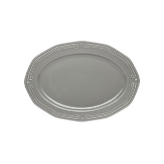 ESTIA ΠΙΑΤΕΛΑ ΟΒΑΛ ATHÉNÉE ΠΟΡΣΕΛΑΝΙΝΗ ΑΝΑΓΛΥΦΗ 25cm GREY