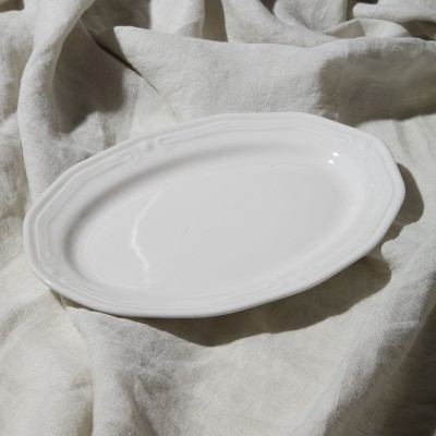 ESTIA ΠΙΑΤΕΛΑ ΟΒΑΛ ATHÉNÉE ΠΟΡΣΕΛΑΝΙΝΗ ΑΝΑΓΛΥΦΗ 25cm WHITE