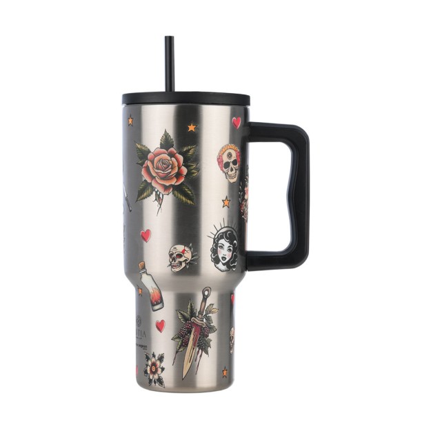 ESTIA ΘΕΡΜΟΣ STRAW TUMBLER XL SAVE THE AEGEAN 900ml OLD SCHOOL