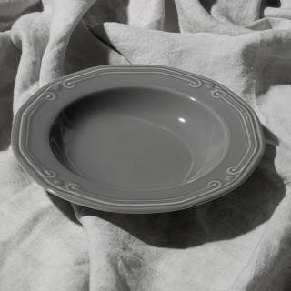ESTIA ΠΙΑΤΟ ΒΑΘΥ ATHÉNÉE ΠΟΡΣΕΛΑΝΙΝΟ ΑΝΑΓΛΥΦΟ 23cm GREY