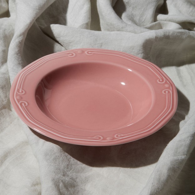 ESTIA ΠΙΑΤΟ ΒΑΘΥ ATHÉNÉE ΠΟΡΣΕΛΑΝΙΝΟ ΑΝΑΓΛΥΦΟ 23cm ROSE