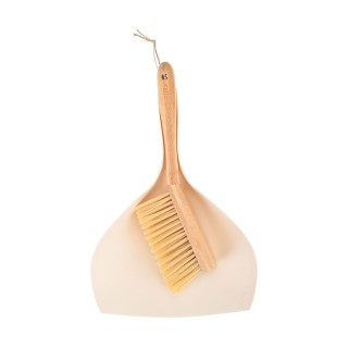 ESTIA ΣΚΟΥΠΑ ΜΕ ΦΑΡΑΣΙ ΧΕΙΡΟΣ BAMBOO ESSENTIALS IVORY 36x23x8cm