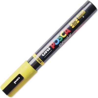 Uni-Ball Posca Brush Ζωγραφικής Μαρκαδόρος Yellow PC-5BR/2