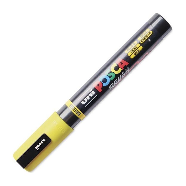 Uni-Ball Posca Brush Ζωγραφικής Μαρκαδόρος Yellow PC-5BR/2