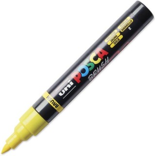 Uni-Ball Posca Brush Ζωγραφικής Μαρκαδόρος Yellow PC-5BR/2