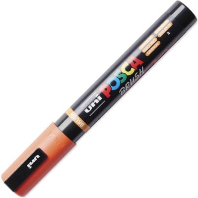 Uni-Ball Posca Brush Ζωγραφικής Μαρκαδόρος Orange PC-5BR/4