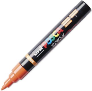 Uni-Ball Posca Brush Ζωγραφικής Μαρκαδόρος Orange PC-5BR/4