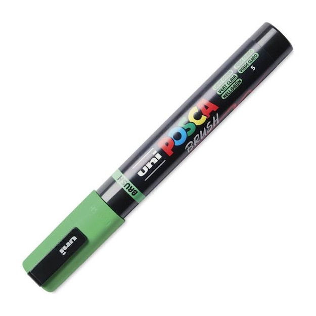 Uni-Ball Posca Brush Ζωγραφικής Μαρκαδόρος Light Green PC-5BR/5