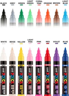Posca Brush Μαρκαδόροι Σχεδίου Σετ 16τμχ