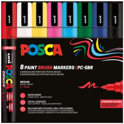 Σετ 8 Μαρκαδόροι Posca PC-5BR 1-4mm Μύτη Πινέλο