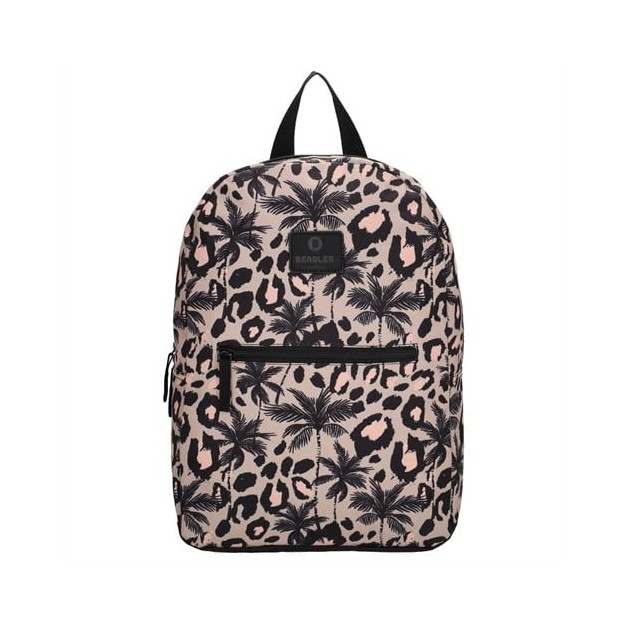Beagles Τσάντα Πλάτης Leopard Ροζ-Μαύρο