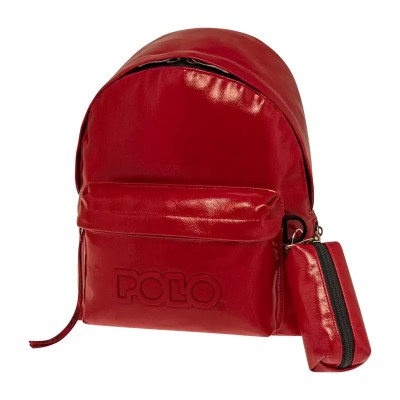 Polo Mini Vinyl Τσάντα Πλάτης Γυαλιστερή Κόκκινη 9-07-036-3000