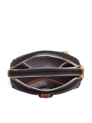 Lavor Δερμάτινη Γυναικεία Τσάντα Χιαστί Μαύρη