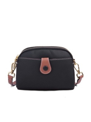 Lavor Δερμάτινη Γυναικεία Τσάντα Χιαστί Μαύρη