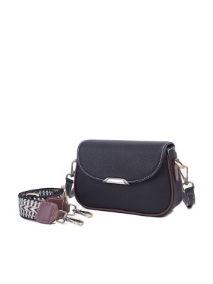 Lavor Δερμάτινη Γυναικεία Τσάντα Χιαστί Μαύρη