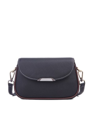 Lavor Δερμάτινη Γυναικεία Τσάντα Χιαστί Μαύρη