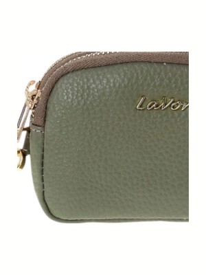 Lavor Μικρό Δερμάτινο Γυναικείο Πορτοφόλι Χακί