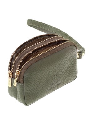 Lavor Μικρό Δερμάτινο Γυναικείο Πορτοφόλι Χακί