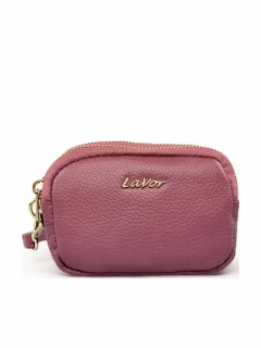 Lavor Μικρό Δερμάτινο Γυναικείο Πορτοφόλι Καρτών με RFID Ροζ