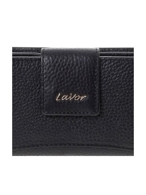 Lavor Μικρό Δερμάτινο Γυναικείο Πορτοφόλι με RFID Μαύρο