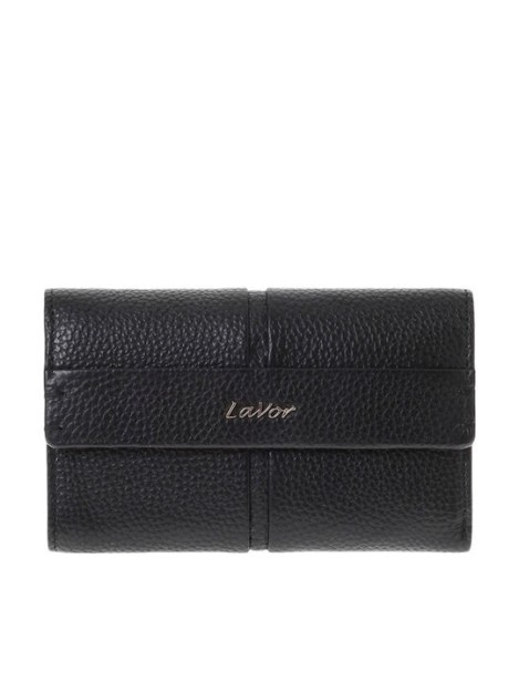Lavor Μεγάλο Δερμάτινο Γυναικείο Πορτοφόλι με RFID Μαύρο