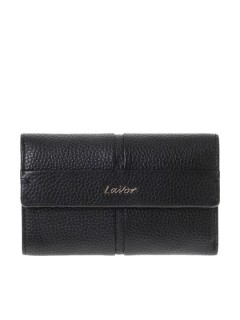 Lavor Μεγάλο Δερμάτινο Γυναικείο Πορτοφόλι με RFID Μαύρο