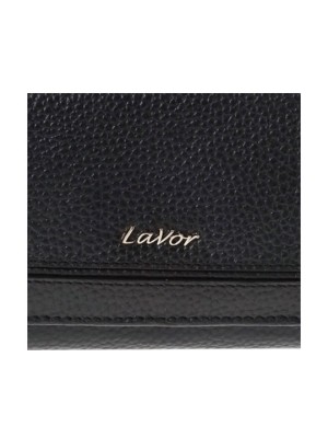Lavor Μεγάλο Δερμάτινο Γυναικείο Πορτοφόλι με RFID Μαύρο