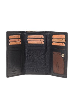 Lavor Μεγάλο Δερμάτινο Γυναικείο Πορτοφόλι με RFID Μαύρο