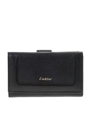Lavor Μεγάλο Δερμάτινο Γυναικείο Πορτοφόλι με RFID Μαύρο