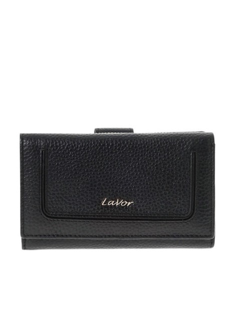 Lavor Μεγάλο Δερμάτινο Γυναικείο Πορτοφόλι με RFID Μαύρο