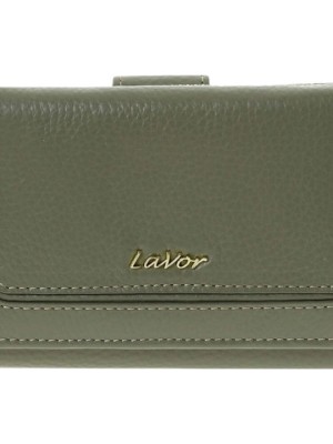 Lavor Μεγάλο Δερμάτινο Γυναικείο Πορτοφόλι με RFID Χακί