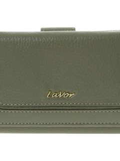 Lavor Μεγάλο Δερμάτινο Γυναικείο Πορτοφόλι με RFID Χακί