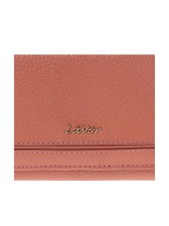 Lavor Μεγάλο Δερμάτινο Γυναικείο Πορτοφόλι με RFID Ροζ