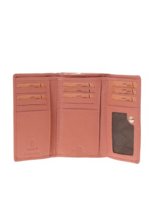 Lavor Μεγάλο Δερμάτινο Γυναικείο Πορτοφόλι με RFID Ροζ