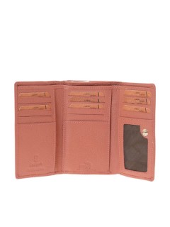 Lavor Μεγάλο Δερμάτινο Γυναικείο Πορτοφόλι με RFID Ροζ
