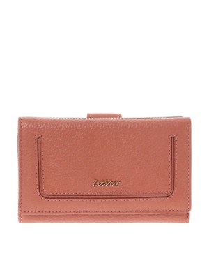 Lavor Μεγάλο Δερμάτινο Γυναικείο Πορτοφόλι με RFID Ροζ