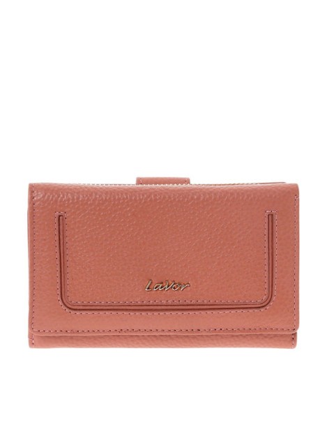 Lavor Μεγάλο Δερμάτινο Γυναικείο Πορτοφόλι με RFID Ροζ