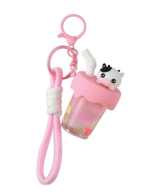 I-Total Μπρελόκ Bubble Tea Αγελαδίτσα Άσπρο-Μαύρο-Ροζ XL3085