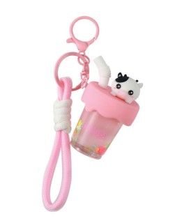 I-Total Μπρελόκ Bubble Tea Αγελαδίτσα Άσπρο-Μαύρο-Ροζ XL3085