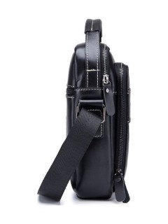 Bull Captain DJB-888 Δερμάτινη Ανδρική Τσάντα Ώμου / Χιαστί σε Μαύρο Χρώμα
