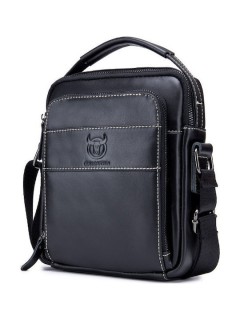 Bull Captain DJB-888 Δερμάτινη Ανδρική Τσάντα Ώμου / Χιαστί σε Μαύρο Χρώμα