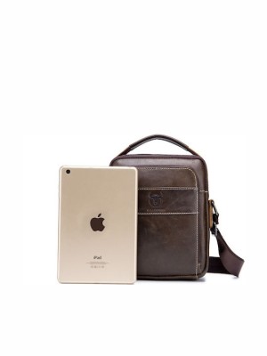 Bull Captain DJB-888 Δερμάτινη Ανδρική Τσάντα Ώμου / Χιαστί σε Καφέ χρώμα