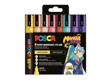Posca PC-5M Σετ 8 Μαρκαδόροι ''Manga Hero''