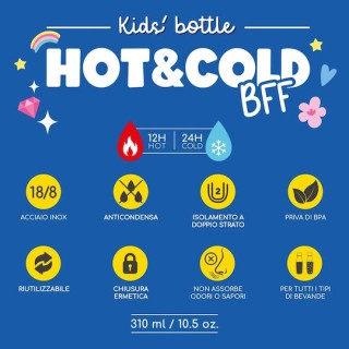 Legami Milano Isothermal Bottle for Kids Hot&Cold BFF ''Monster'' Μπλε KSSB0002